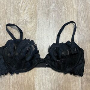 Victoria's Secret Black Floral Lace Bra